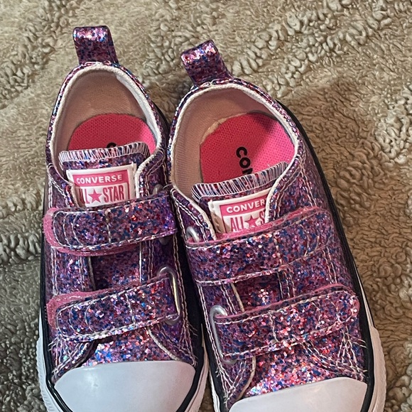 Converse Other - Converse Kids Sparkly Sneakers - Pink and Purple